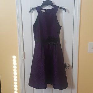 Party dress size for deep purple w black pattern